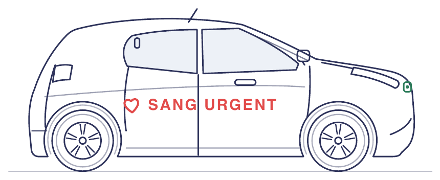 Renault Zoé électrique SANG URGENT, illustration au trait
